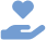 Hand holding heart icon